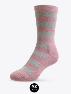 sock possum merino cushion sole wms stripe pnk